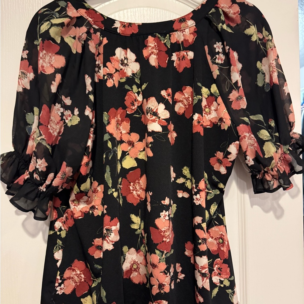 PerSeption Concept Black Floral Blouse - Picture 4 of 5